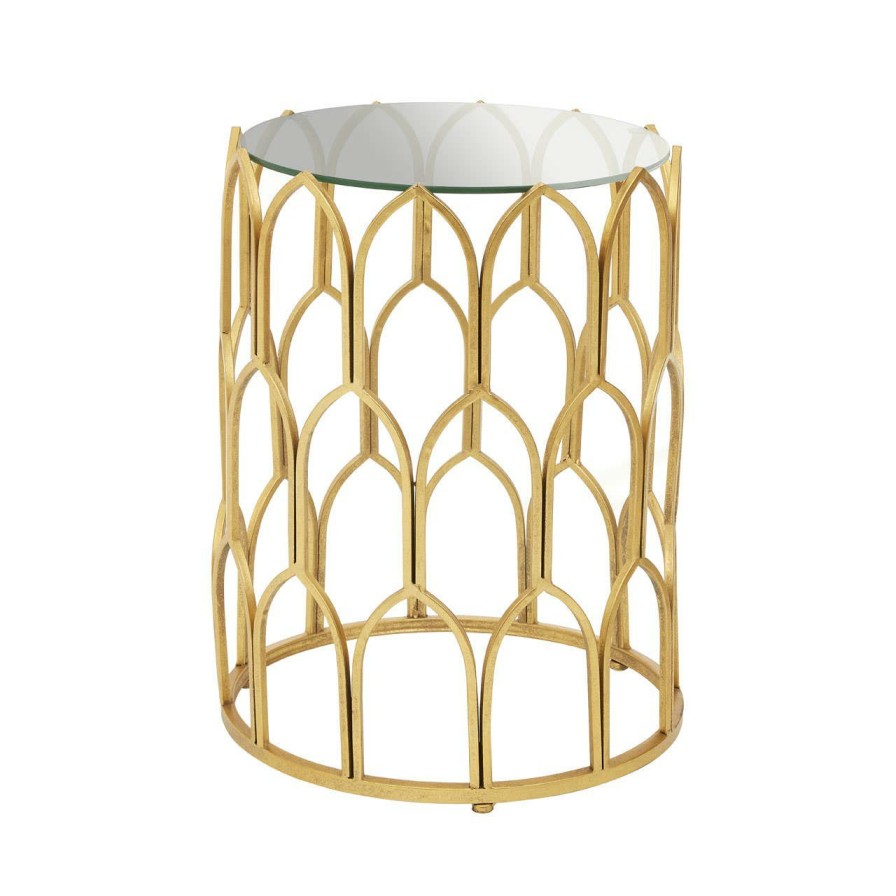 FURNITURE Premier Side Tables | Merlin Gold Leaf Side Table