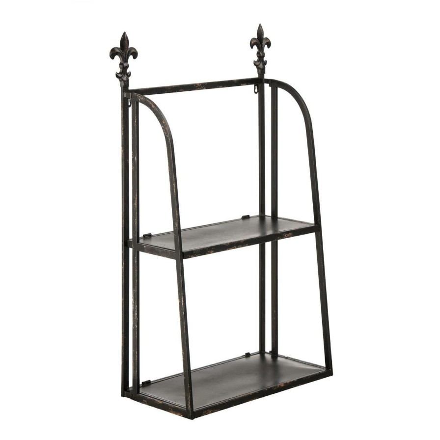 FURNITURE Premier Storage | 2 Tier Black Metal Wall Mountable Shelf Unit