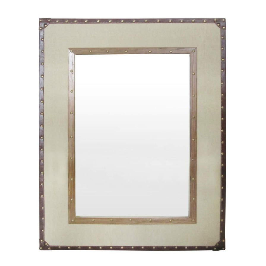 Bathe and Utility Premier Mirrors | Natural Linen And Cotton Mix Mirror