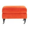 FURNITURE Fifty Five South Footstools | Orange Cotton Velvet Plush Footstool