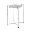 FURNITURE Premier Side Tables | White Marble Side Table With Chrome Base