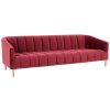 FURNITURE Fifty Five South Seating | Bella 3 Seat Wine Velvet Sofa