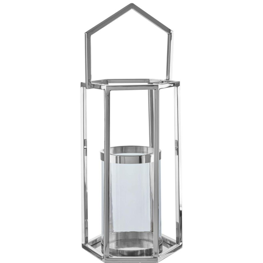 Accessories Fifty Five South Lanterns | Herber Large Silver Hexagonal Lantern