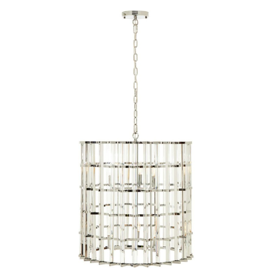 Accessories Fifty Five South Ceiling Lights | Karli Chrome And Glass Vertical Light