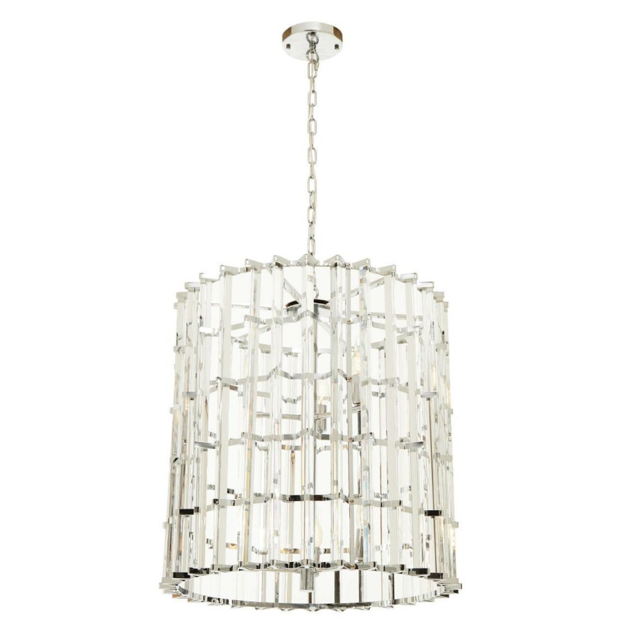 Accessories Fifty Five South Ceiling Lights | Karli Chrome And Glass Vertical Light