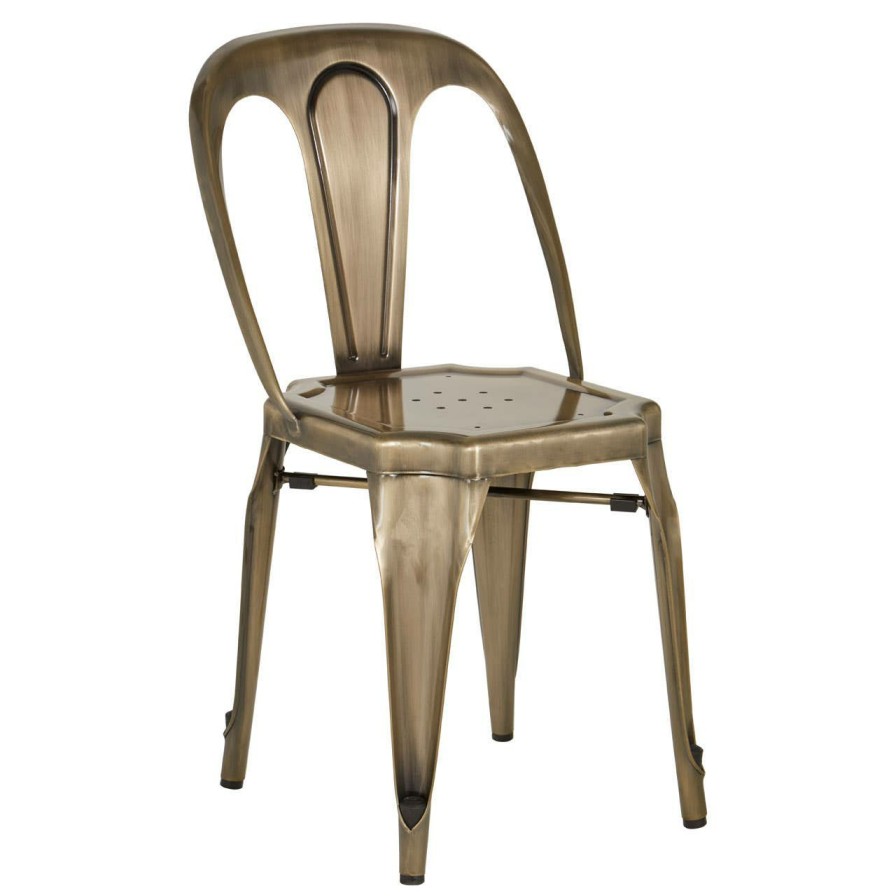 FURNITURE Fifty Five South Seating | Grange Brass Finish Metal Chair