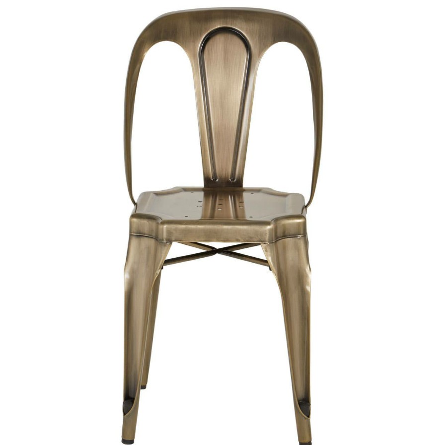 FURNITURE Fifty Five South Seating | Grange Brass Finish Metal Chair