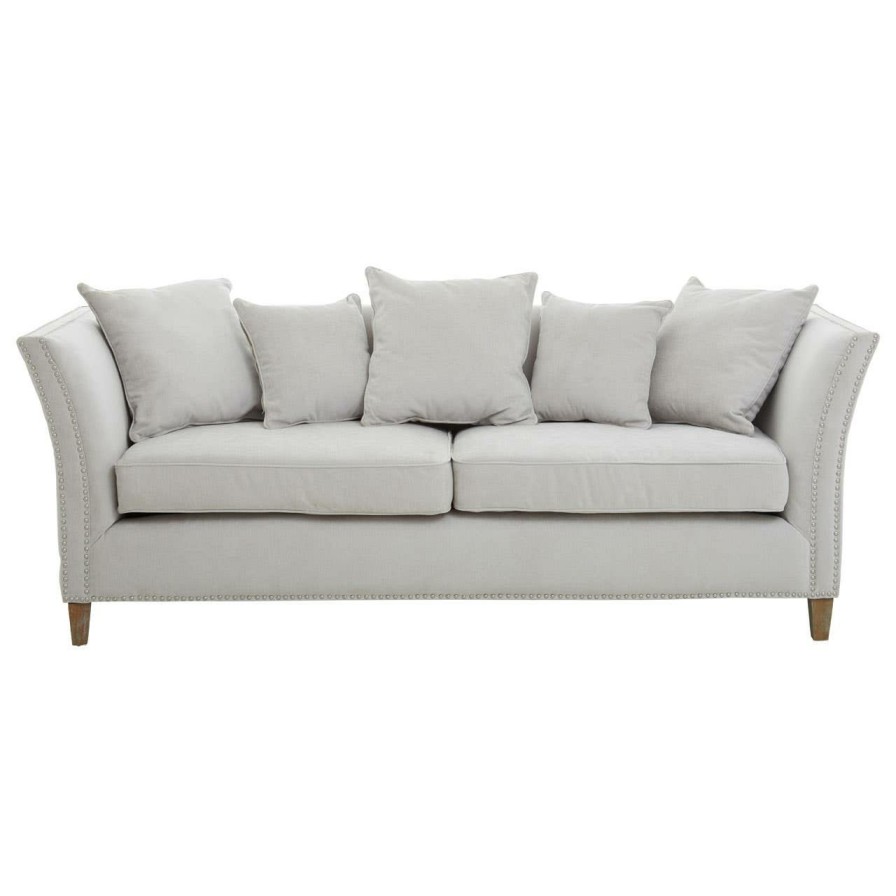 FURNITURE Fifty Five South Sofas | Sutton Three Seat Grey Fabric Sofa