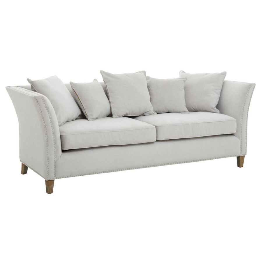 FURNITURE Fifty Five South Sofas | Sutton Three Seat Grey Fabric Sofa