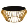 FURNITURE Fifty Five South Coffee Tables | Ackley Black And Gold Round Coffee Table