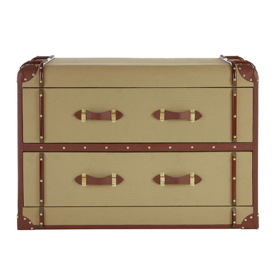 FURNITURE Fifty Five South Storage | Columbus 2 Drawer Canvas Cabinet