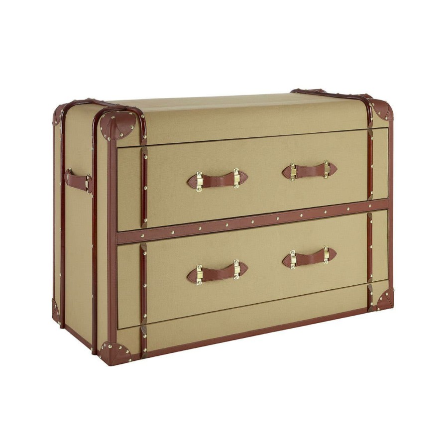 FURNITURE Fifty Five South Storage | Columbus 2 Drawer Canvas Cabinet