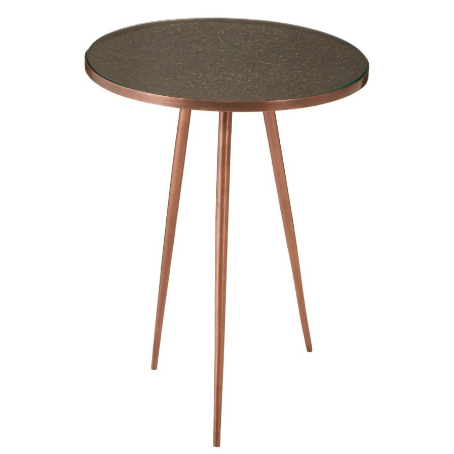 FURNITURE Fifty Five South Side Tables | Akola Copper Finish Side Table