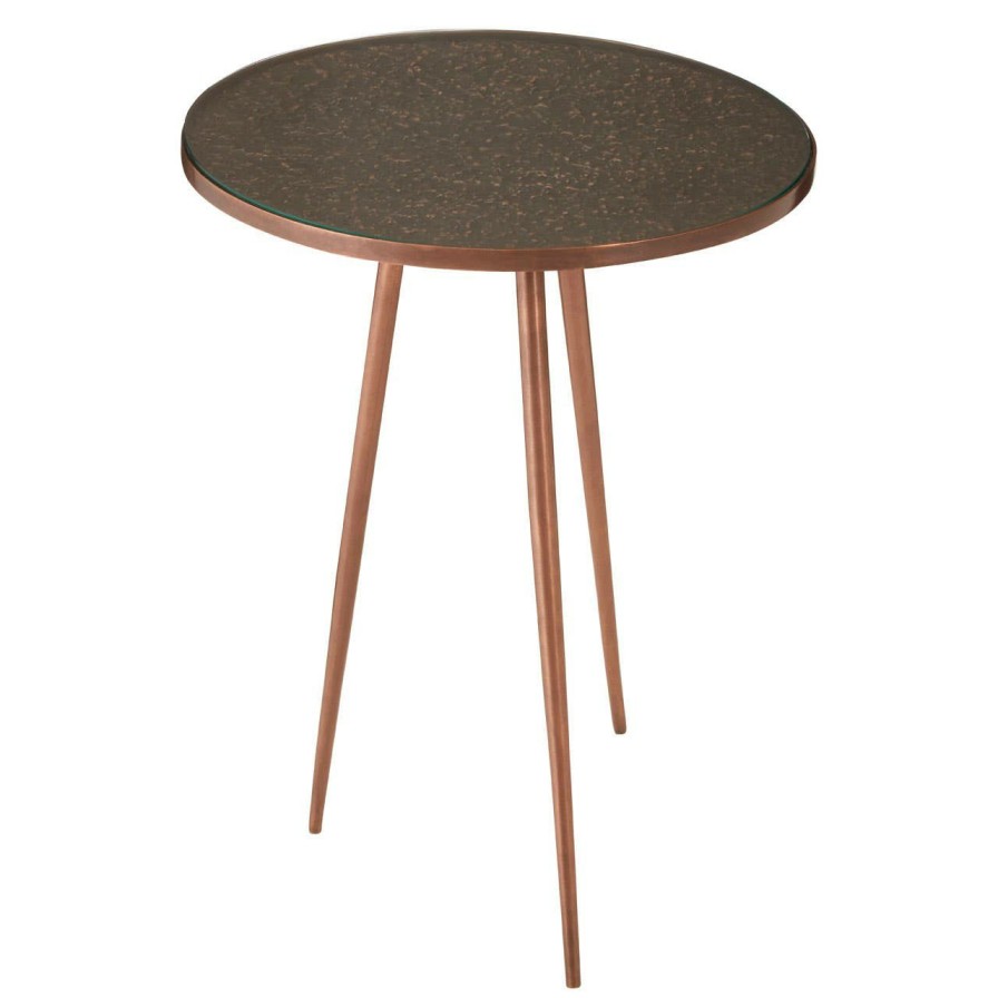 FURNITURE Fifty Five South Side Tables | Akola Copper Finish Side Table