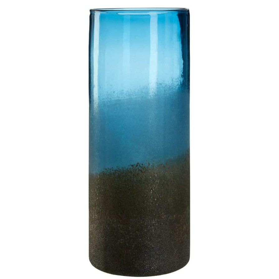 Accessories Fifty Five South Vases, Planters and Plant Stands | Chiara Large Blue Sand Effect Vase