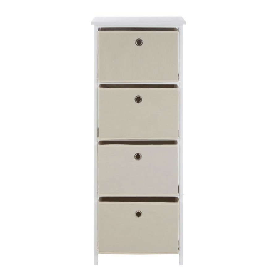 FURNITURE Premier Storage | Lindo 4 Natural Fabric Drawers Cabinet