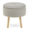 FURNITURE Premier Seating | Ivy Mink Velvet Stool