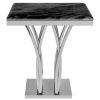 FURNITURE Fifty Five South Side Tables | Arenza Black Marble And Silver Side Table