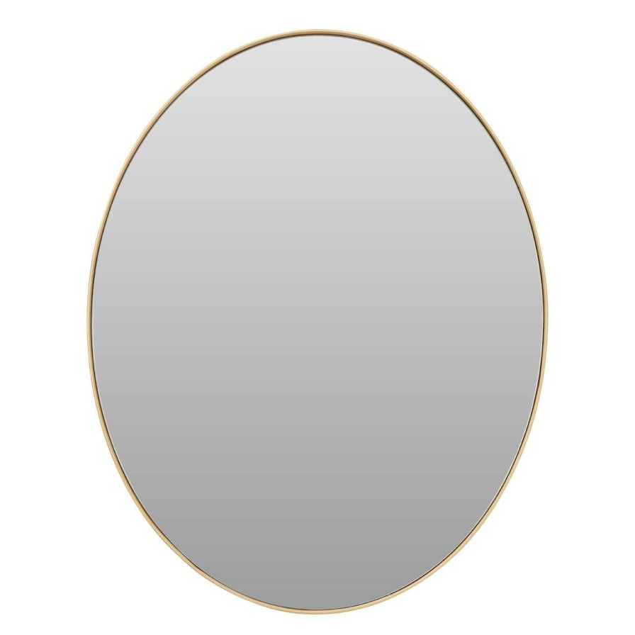 Bathe and Utility Fifty Five South Mirrors | Small Gold Finish Oval Wall Mirror