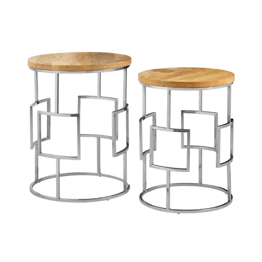 FURNITURE Premier Side Tables | Agra Set Of 2 Square Design Side Tables