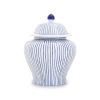 Accessories Fifty Five South Trinket Boxes and Dishes | Damson Small White And Blue Ceramic Jar