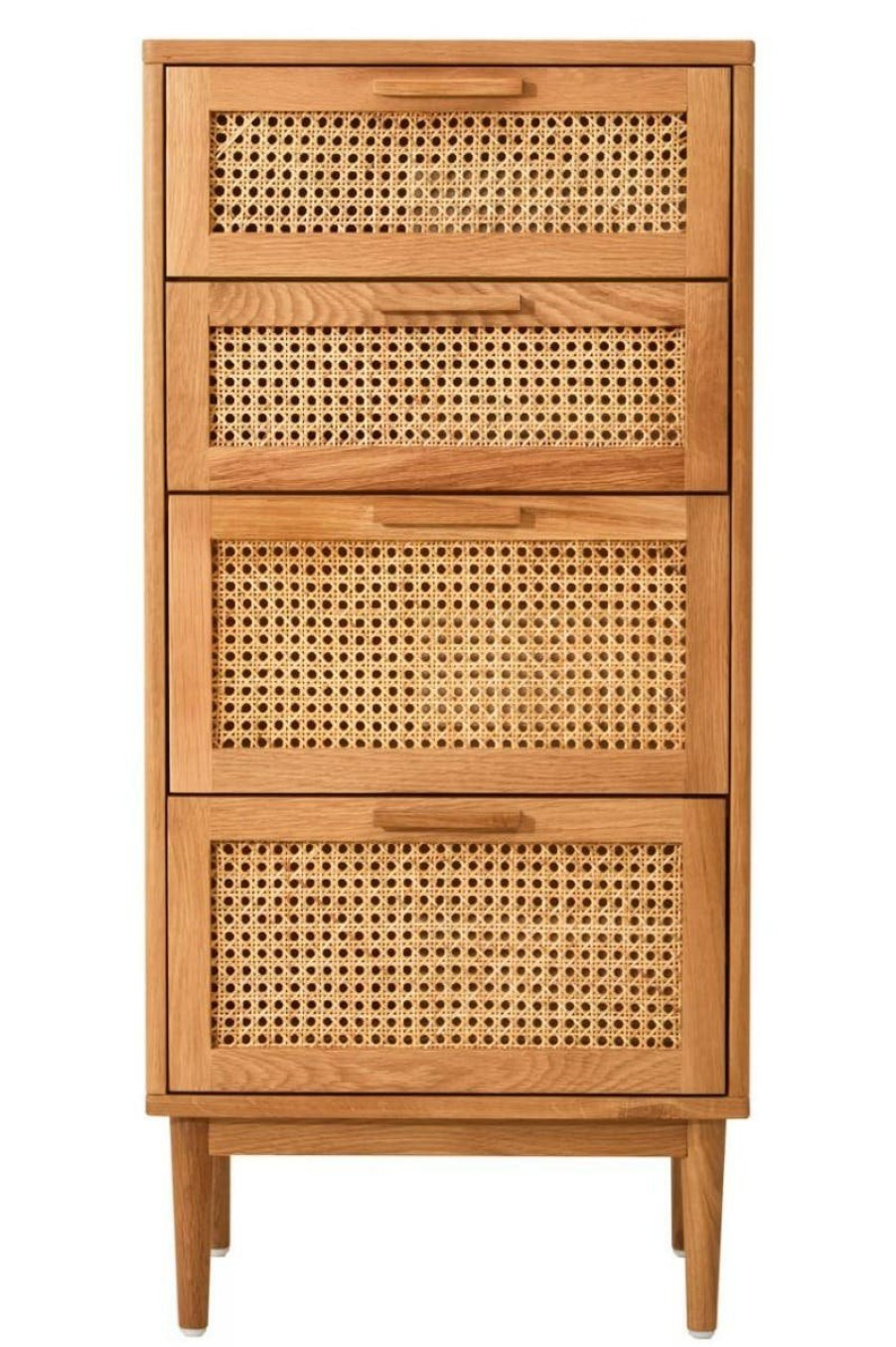 FURNITURE Fifty Five South Chest of Drawers | Lyon Rattan And Oak Three Drawer Wood Chest