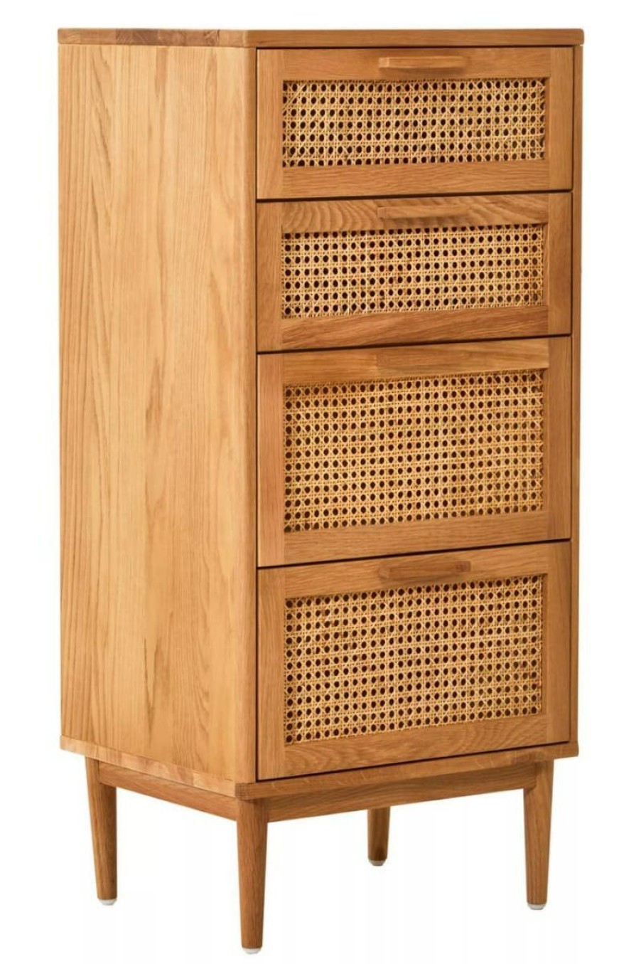 FURNITURE Fifty Five South Chest of Drawers | Lyon Rattan And Oak Three Drawer Wood Chest