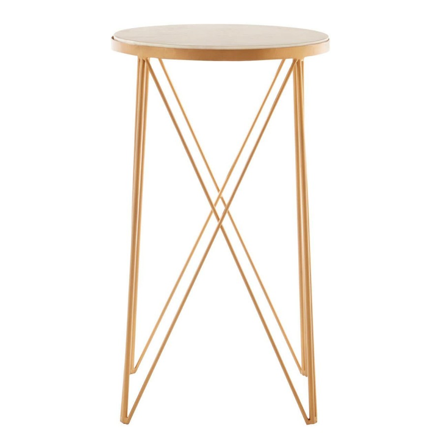 FURNITURE Premier Side Tables | Shalimar Round Marble Top Side Table