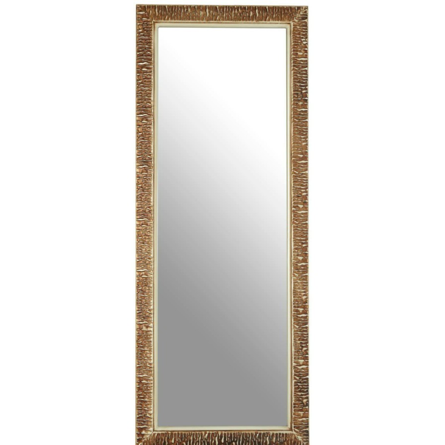 Bathe and Utility Premier Mirrors | Zelma Champagne Finish Ridged Wall Mirror