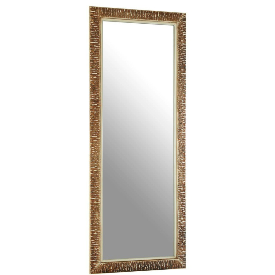 Bathe and Utility Premier Mirrors | Zelma Champagne Finish Ridged Wall Mirror