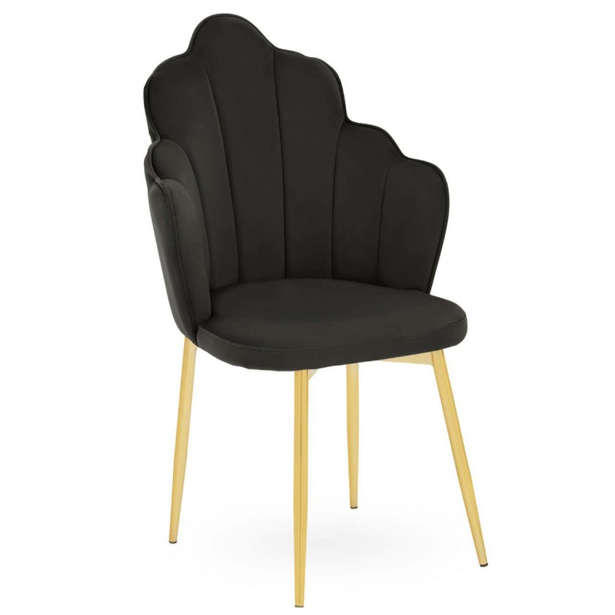 FURNITURE Premier Seating | Tian Black Velvet Dining Chair