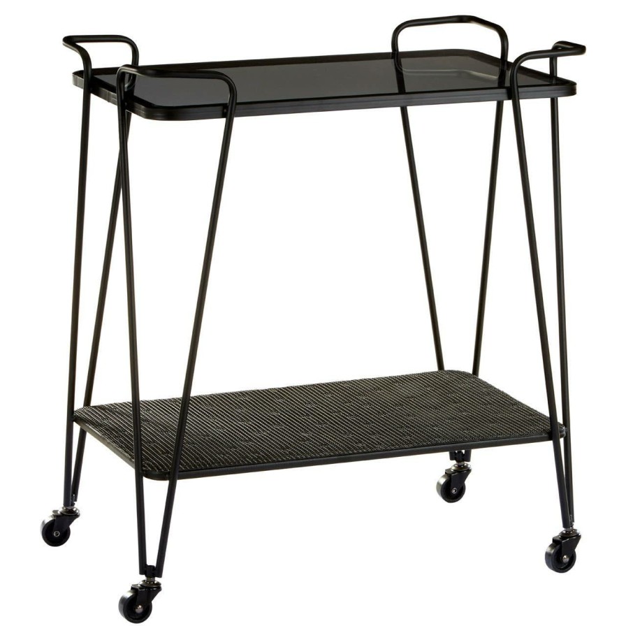 Kitchen and Dining Premier Kitchen Organisation | Trento Cart With Grey Glass Top