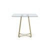 FURNITURE Premier Dining Tables | Metropolitan Square Gold Finish Dining Table