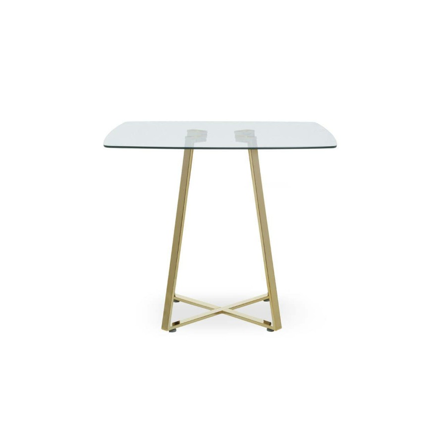 FURNITURE Premier Dining Tables | Metropolitan Square Gold Finish Dining Table