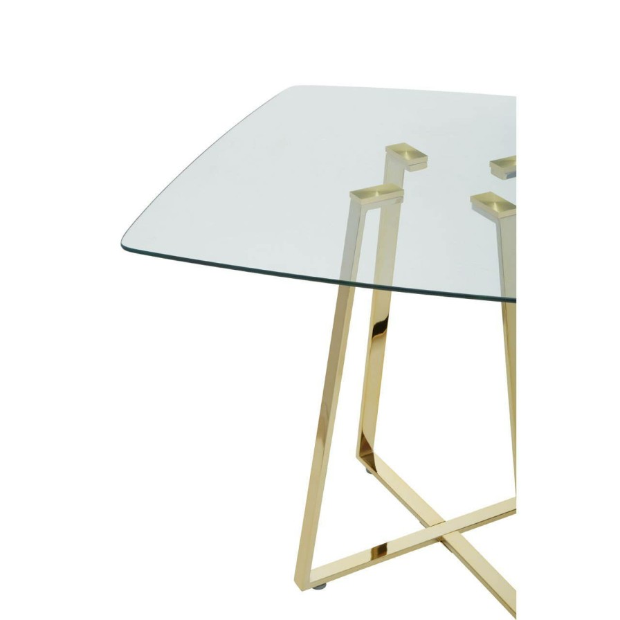 FURNITURE Premier Dining Tables | Metropolitan Square Gold Finish Dining Table