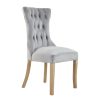 FURNITURE Fifty Five South Seating | Kensington Townhouse Grey Buttoned Dining Chair