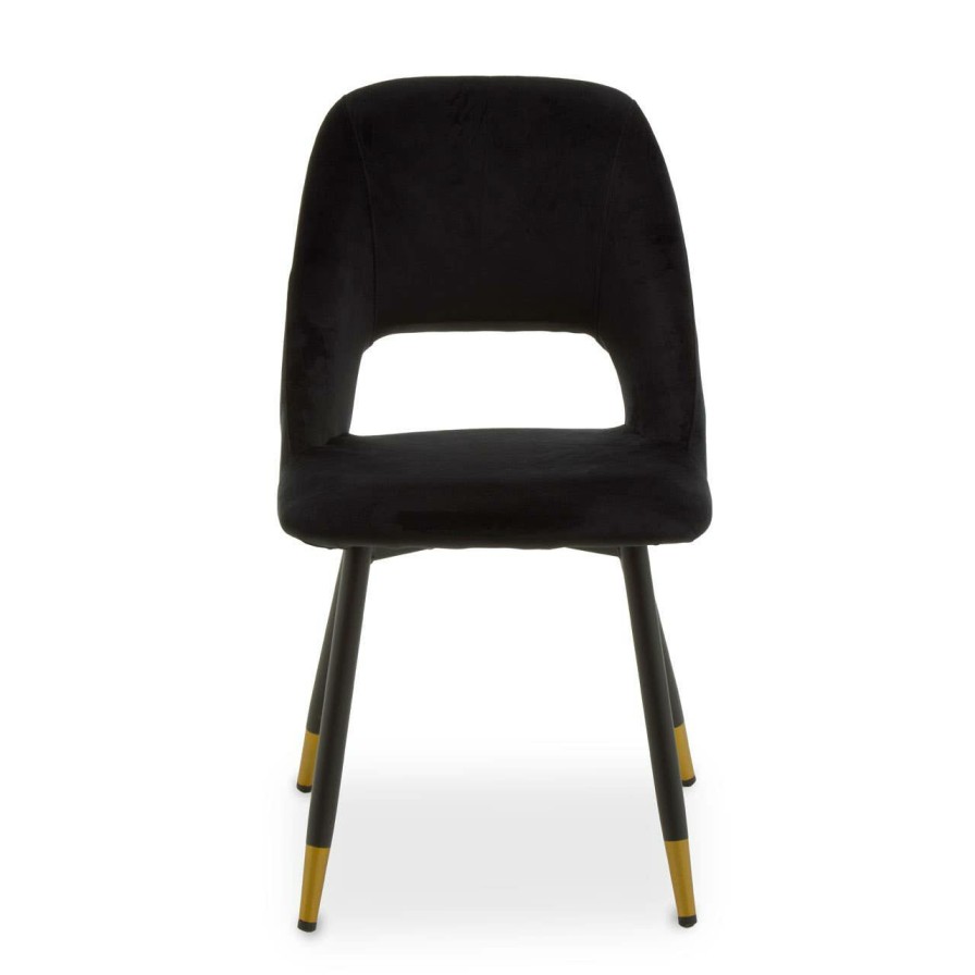 FURNITURE Premier Seating | Warren Black Velvet Dining Chair