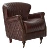 FURNITURE Fifty Five South Seating | Victor Coffee Leather Winged Armchair