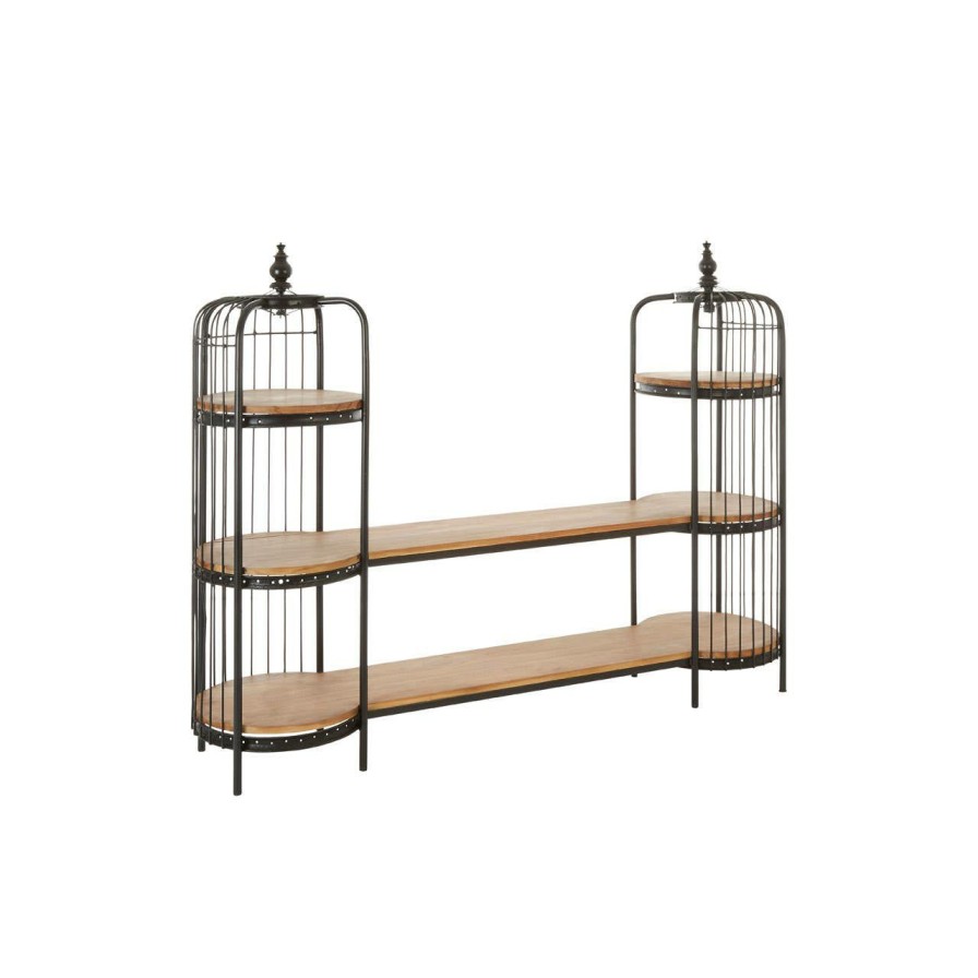 FURNITURE Fifty Five South Storage | Mantis Long Black Finish Birdcage Shelf Unit