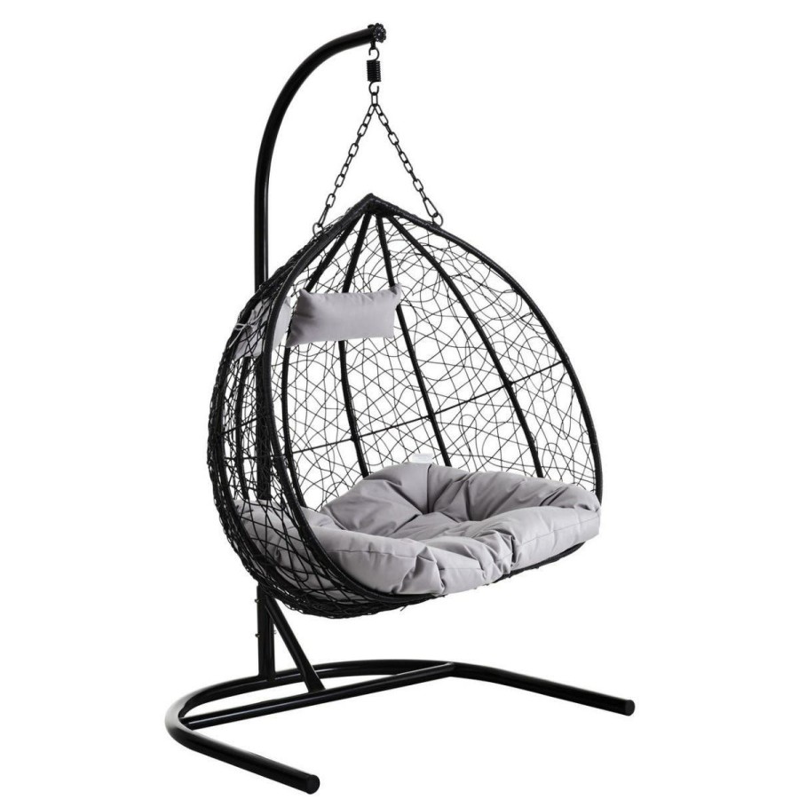 Outdoor Premier Outdoor Seating | Goa Double Black Hanging Chair