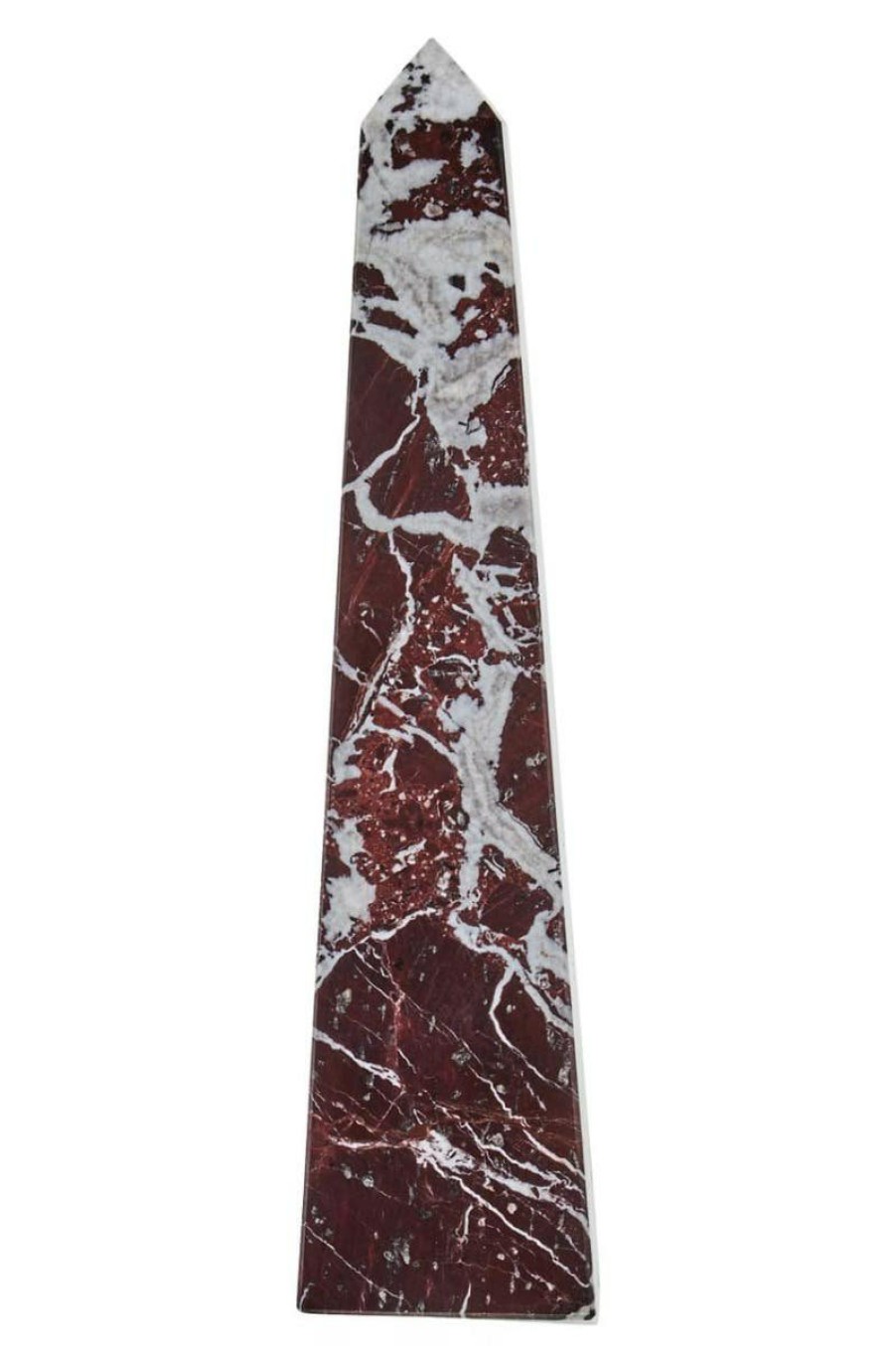 Accessories Fifty Five South Sculptures and Ornaments | Salmo Large Red Marble Obelisk