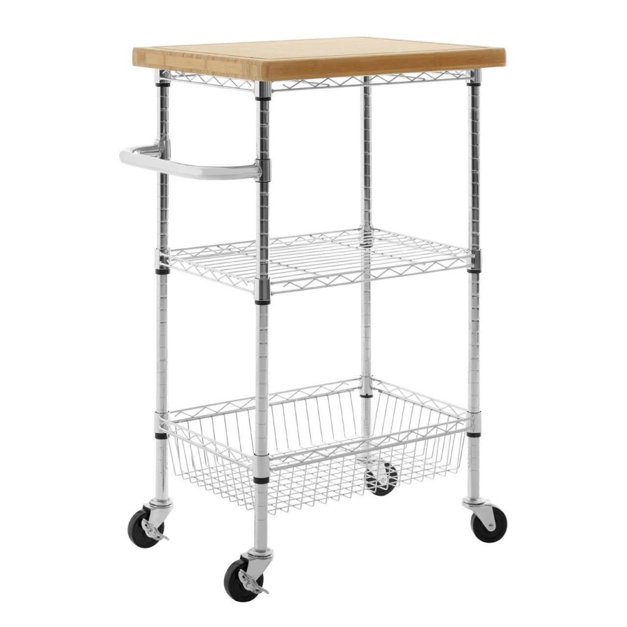 FURNITURE Premier Bar Carts and Trolleys | Frankfurt 3 Tier Kitchen Trolley