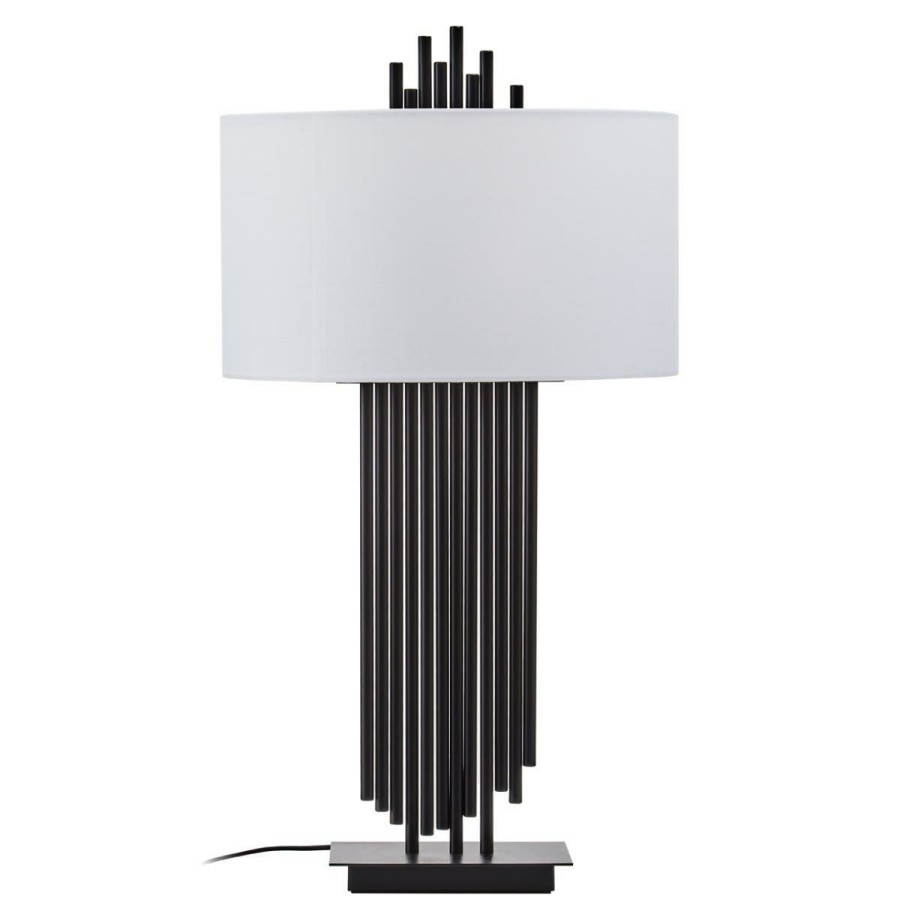 Accessories Fifty Five South Table Lamps | Impero Table Lamp With White Linen Shade