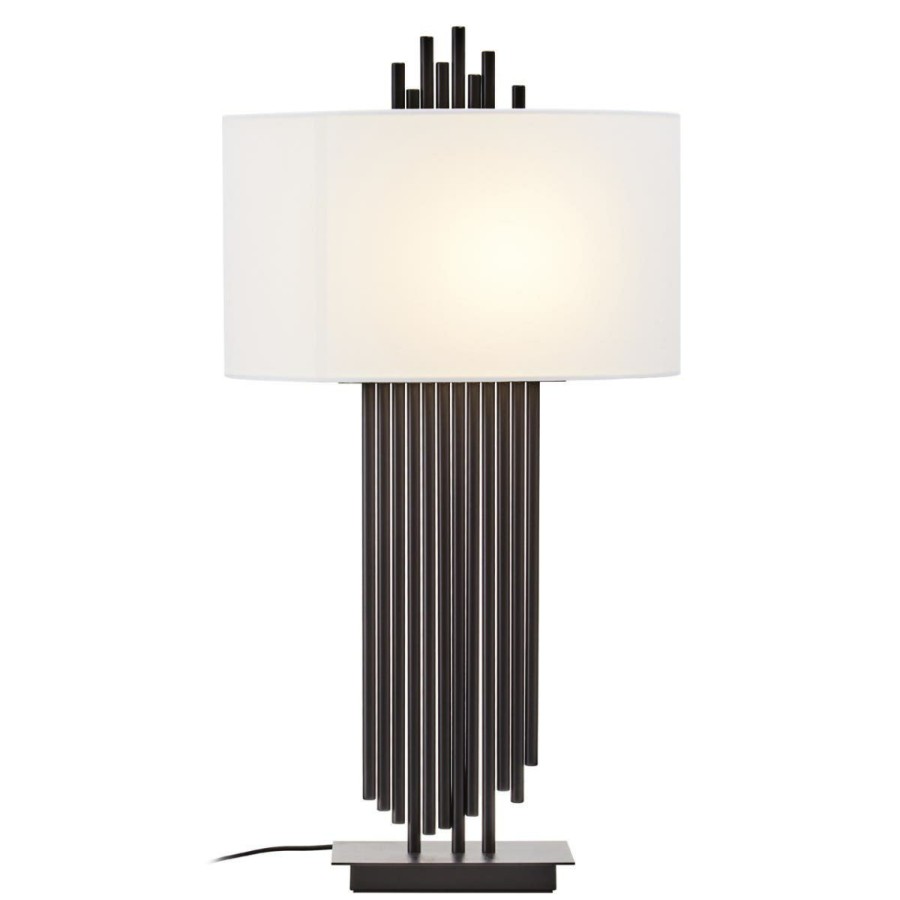 Accessories Fifty Five South Table Lamps | Impero Table Lamp With White Linen Shade