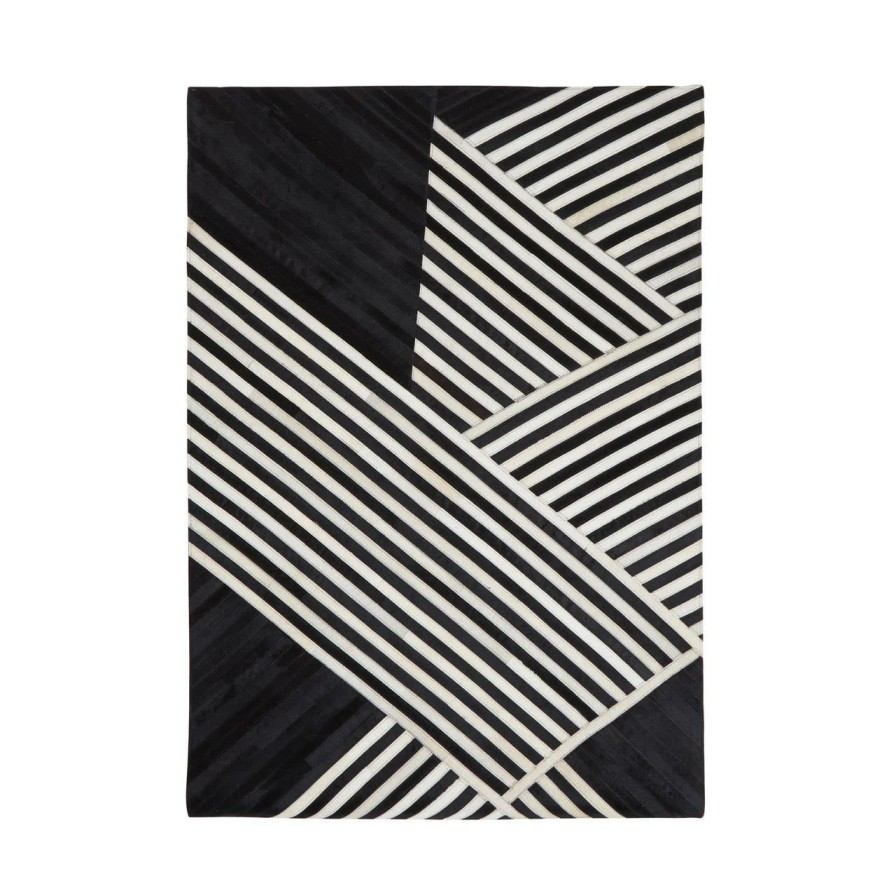 Accessories Fifty Five South Rugs | Safira Small Black And White Rug