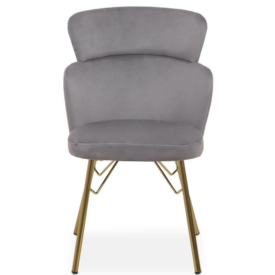 FURNITURE Premier Statement Chairs | Veneto Grey Velvet Chair