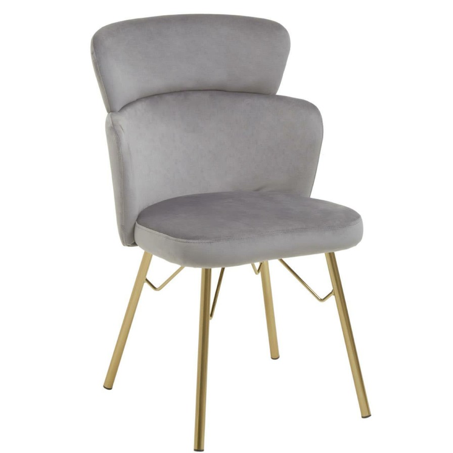 FURNITURE Premier Statement Chairs | Veneto Grey Velvet Chair