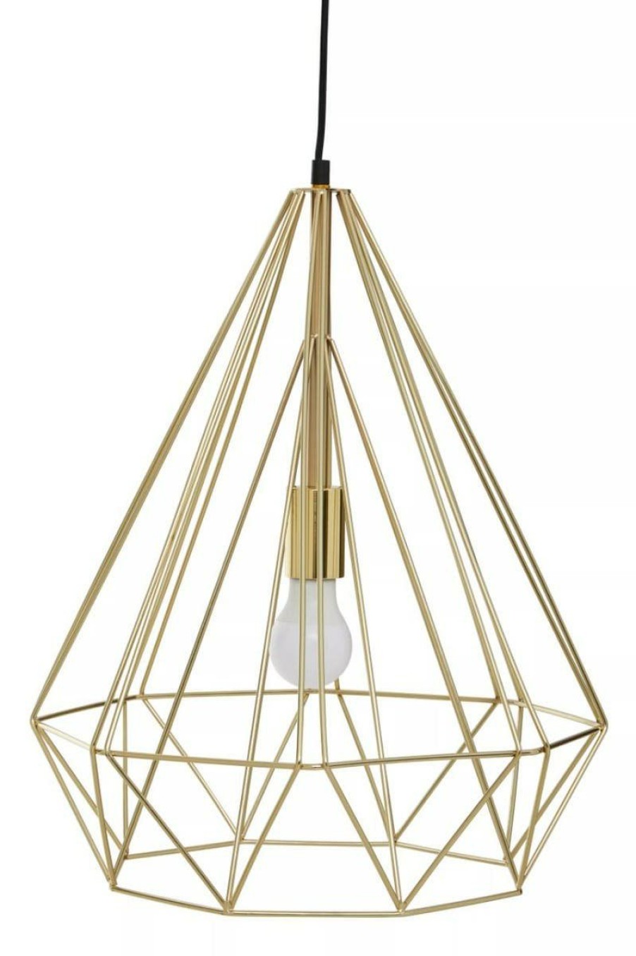 Accessories Premier Ceiling Lights | Wyra Champagne Gold Conical Pendant Light