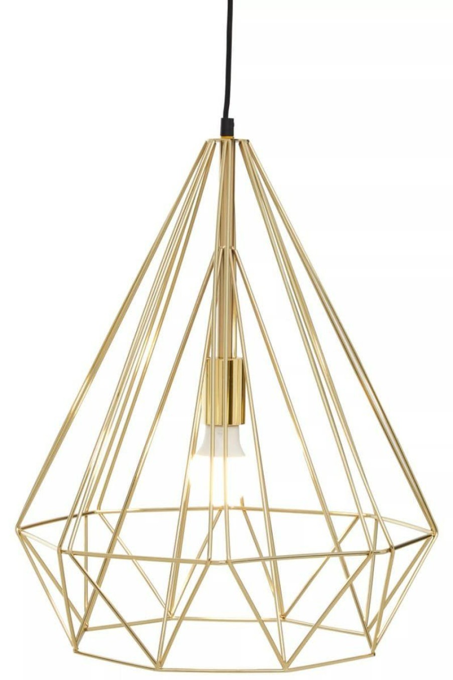 Accessories Premier Ceiling Lights | Wyra Champagne Gold Conical Pendant Light