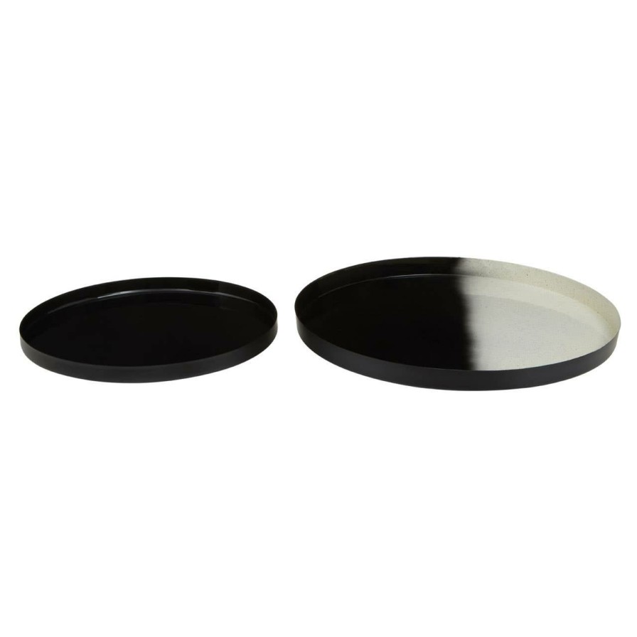 Accessories Fifty Five South Trays and Coasters | Ramus Set Of Two Black And White Ombre Trays